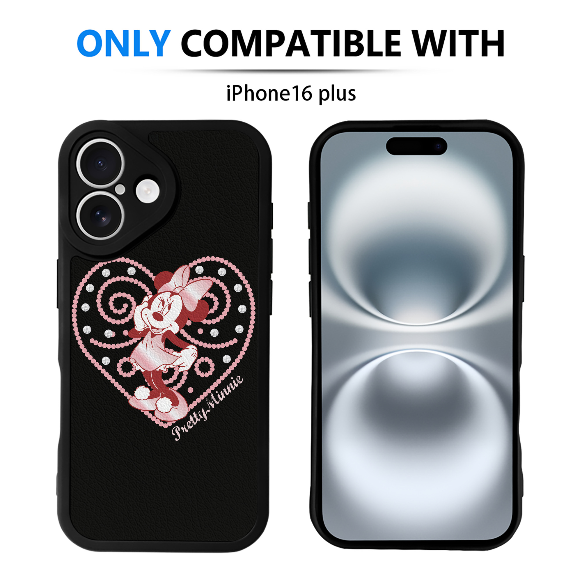 （画像用） ミッキーマウス Mickey Mouse 【iPhone 16シリーズ対応】シリコンスマホケース（レザー調） 材質：シリコン